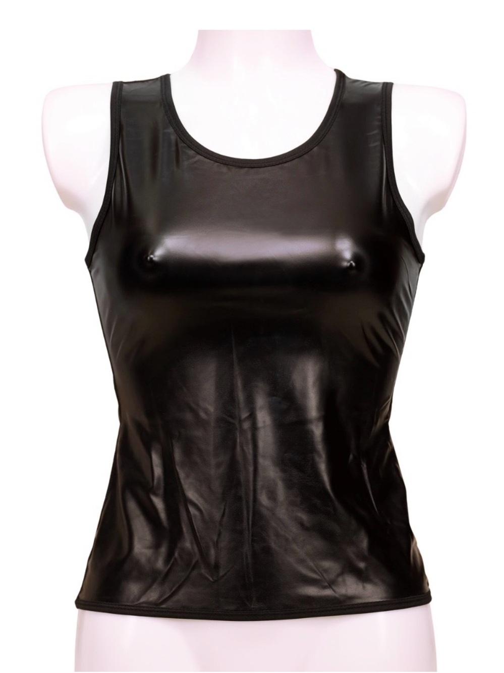 Wet Look Tank Top Black L